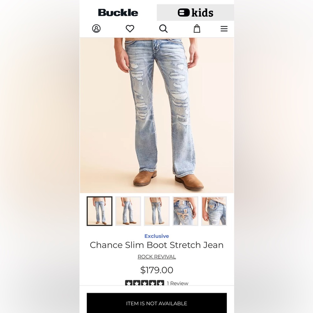Rock Revival Chance Slim Boot Cut Men’s Jeans NWOT ($179)
